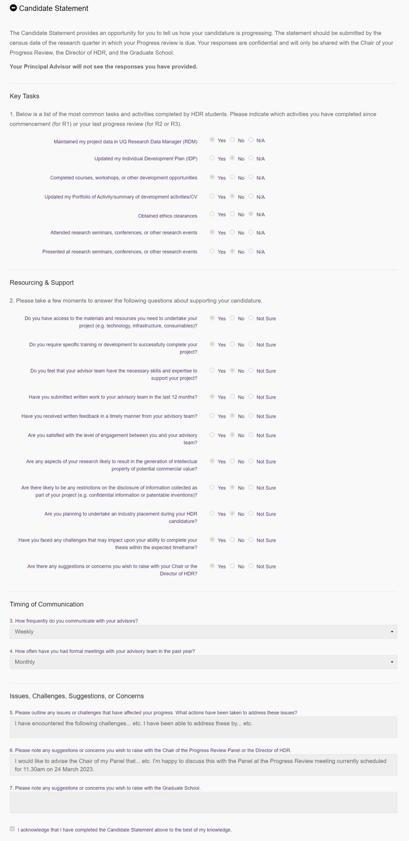 Complete an HDR Progress Review request DHDR Systems Training Hub